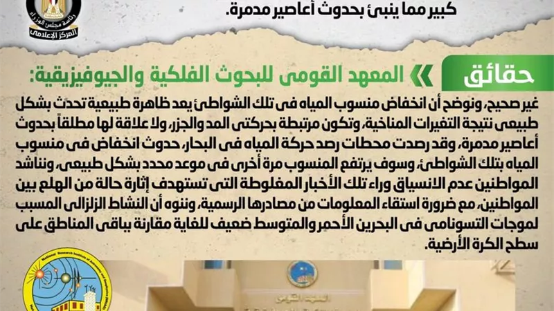 هل تتعرض الشواطئ المصرية لموجة «تسونامي» مدمرة؟.. البحوث الفلكية تجيب