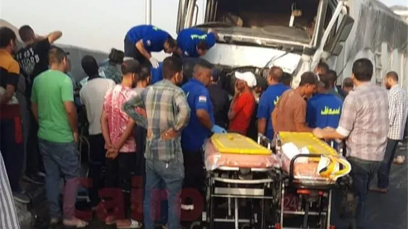 سيارة نقل ثقيل تدهس عدد من السيارات أعلى الطريق الدائري.. والصحة تدفع بـ12 سيارة أسعاف