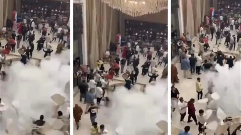 فرح مسطرد يتحول إلى عركة والسبب 20 وجبة (صور)