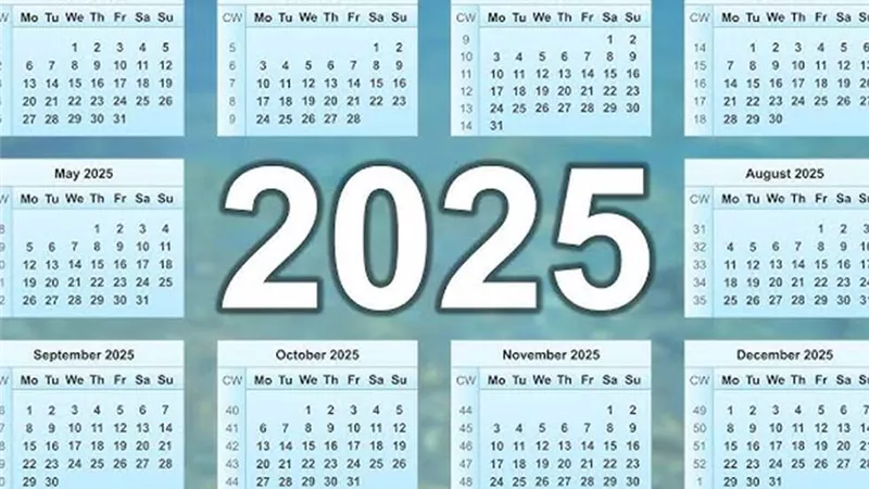 مواعيد الإجازات والعطلات الرسمية خلال عام 2025