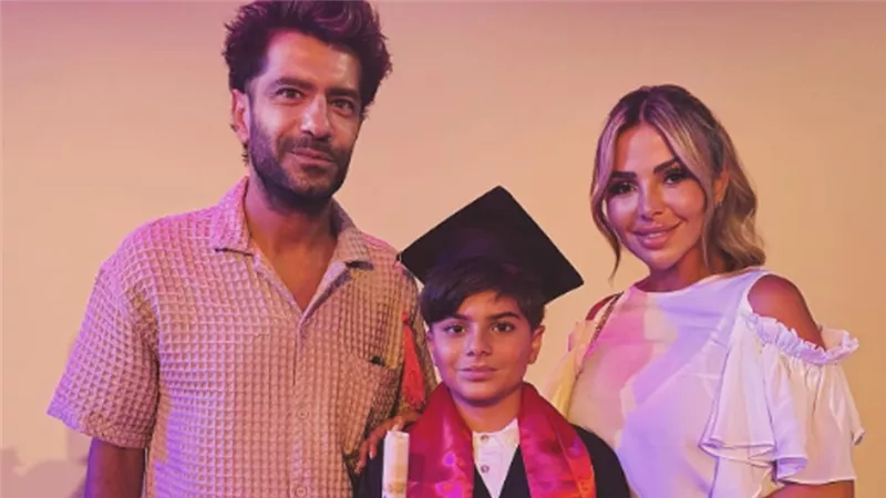 رزان مغربي تحتفل بتخرج ابنها الوحيد رام من المرحلة الابتدائية