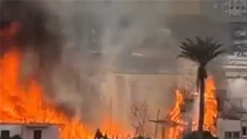 اندلاع حريق في ديكور تصوير مسلسل باستوديو مصر في المريوطية
