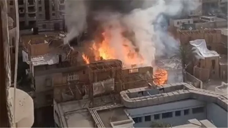 اصابة 5 أشخاص بحالات اختناق في حريق لوكيشن تصوير داخل ستوديو مصر