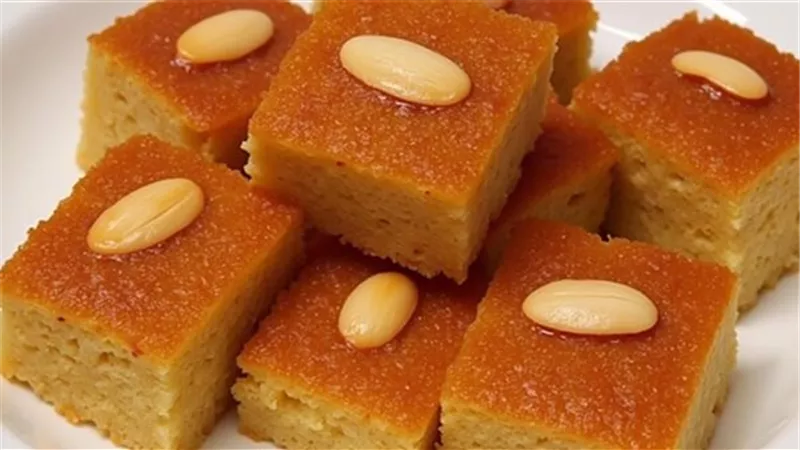  طريقة عمل  الهريسة بالسميد واللوز بطعم ومذاق رائع مثل الجاهزة 