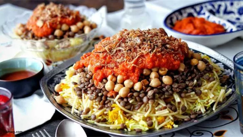 طريقة عمل الكشري بخطوات بسيطة في المنزل زي المحلات 