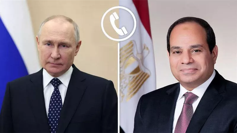 اتصال هاتفي بين فلاديمير بوتين وعبد الفتاح السيسي لبحث تصعيد الشرق الأوسط وتعزيز التعاون الثنائي