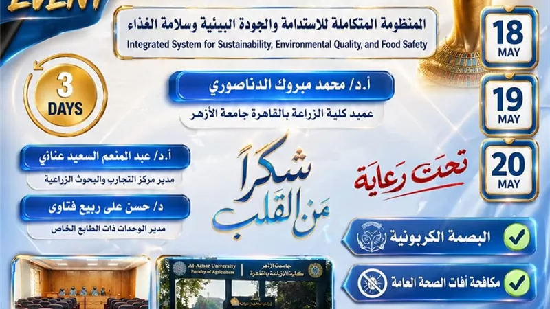 جامعة الأزهر تطلق ورشة “المنظومة المتكاملة للاستدامة والجودة البيئية وسلامة الغذاء” بمشاركة عربية ودولية