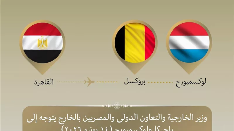 وزير الخارجية يتوجه إلى بلجيكا ولوكسمبورج لترؤس مجلس المشاركة بين مصر والاتحاد الأوروبي  