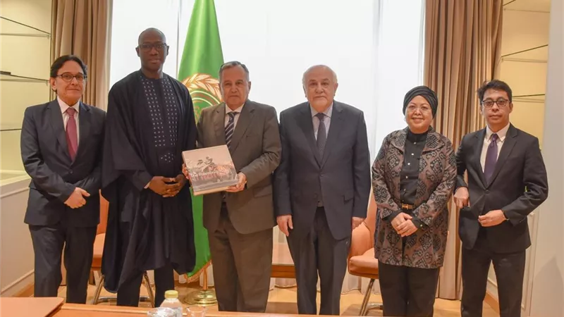 نبيل فهمي يؤكد لرئيس لجنة الأمم المتحدة أهمية توسيع الاعتراف بالدولة الفلسطينية وحماية القدس 