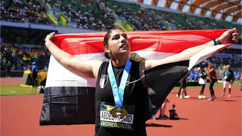 البطلة المصرية أسيل أسامة تتوج بذهبية رمي الرمح في أمريكا  