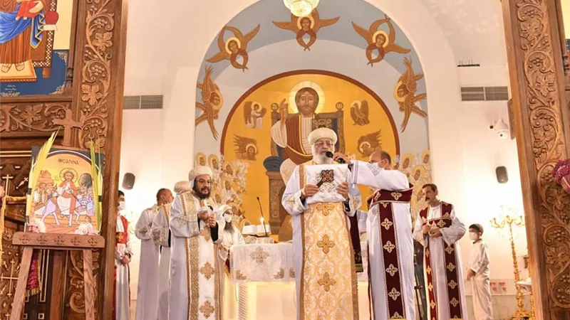 البابا تواضروس يترأس قداس أحد الشعانين في كاتدرائية بشائر الخير 3 بالإسكندرية