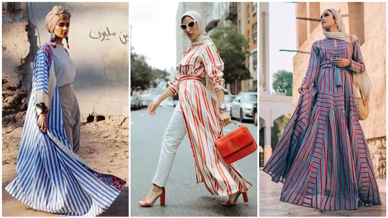للمحجبات.. طرق جذابة لتنسيق الملابس المقلمة المخططة لإطلالة ساحرة
