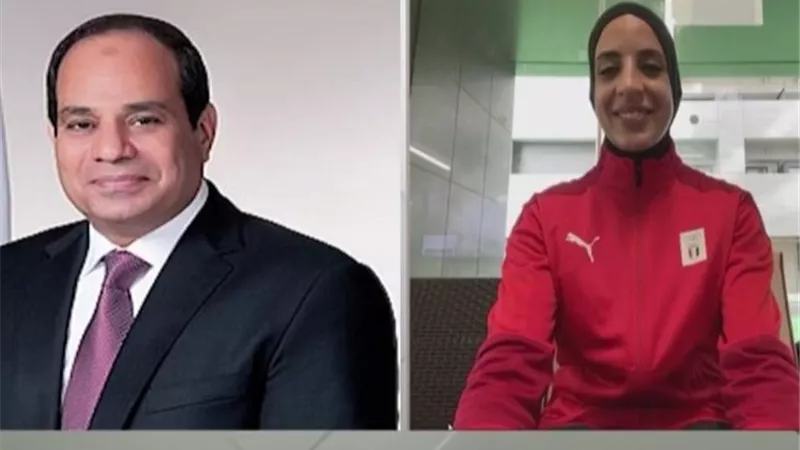 الرئيس السيسي يفاجئ اللاعبة فريال أشرف ويكشف عن هديته لها