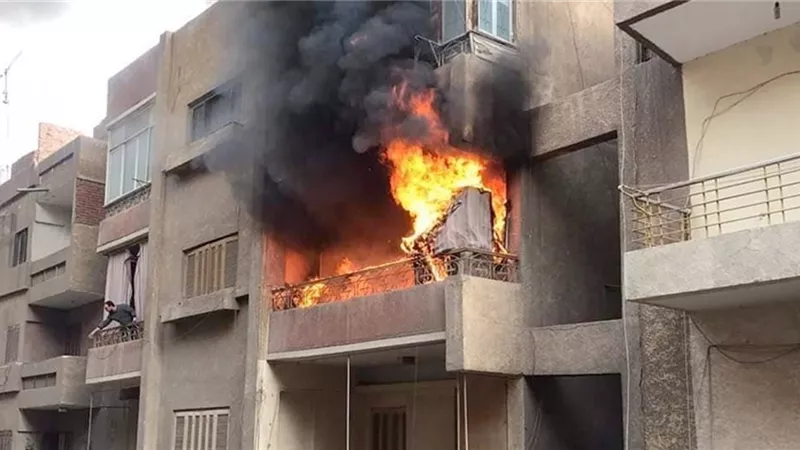 إصابة طفلين في حريق منزل بالوراق