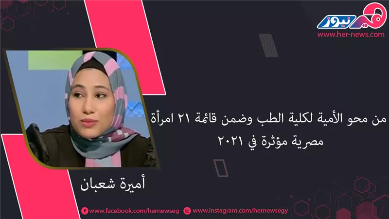 أميرة شعبان.. من محو الأمية لكلية الطب وضمن قائمة 21 امرأة مصرية مؤثرة في 2021