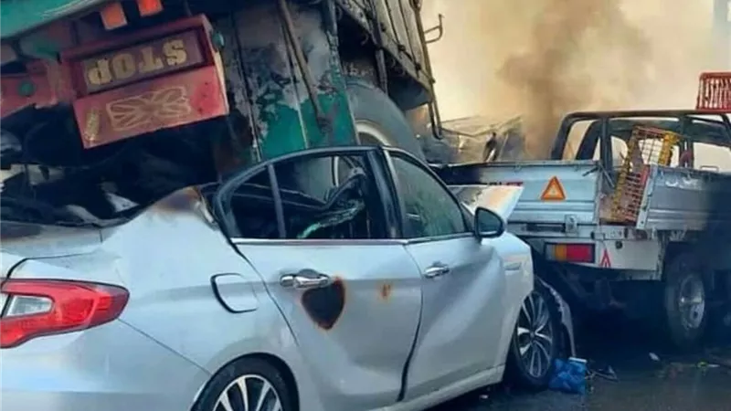 آخر تطورات حادث «الدائري الأوسطي».. ضبط سائق التريلا وعودة حركة المرور| صور