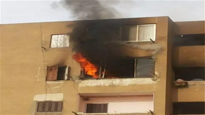 مصرع سيدة وإصابة زوجها في حريق شقة في أكتوبر