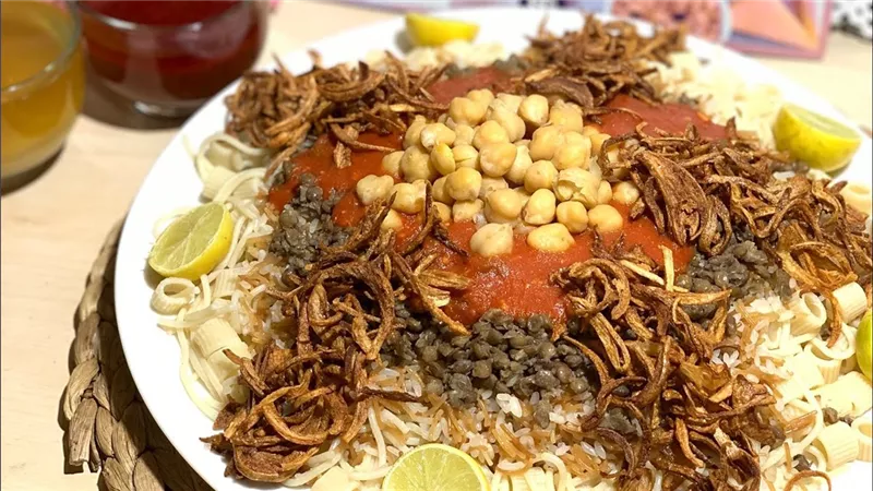 طريقة عمل الكشري بالكبدة في البيت زي المحلات