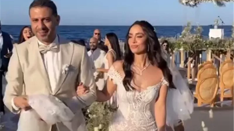 الصور الأولى من حفل زفاف بسنت شوقي ومحمد فراج