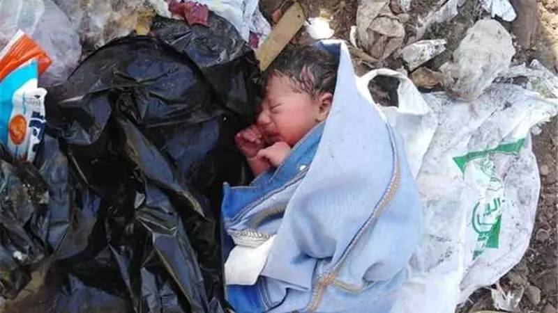 الأم والجدة بلا قلب.. ألقيا طفل السفاح في صندوق القمامة