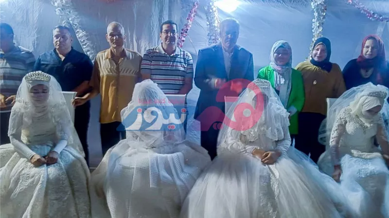 احتفالا بنصر أكتوبر.. حفل زفاف جماعي لـ4 عرائس أيتام في طور سيناء