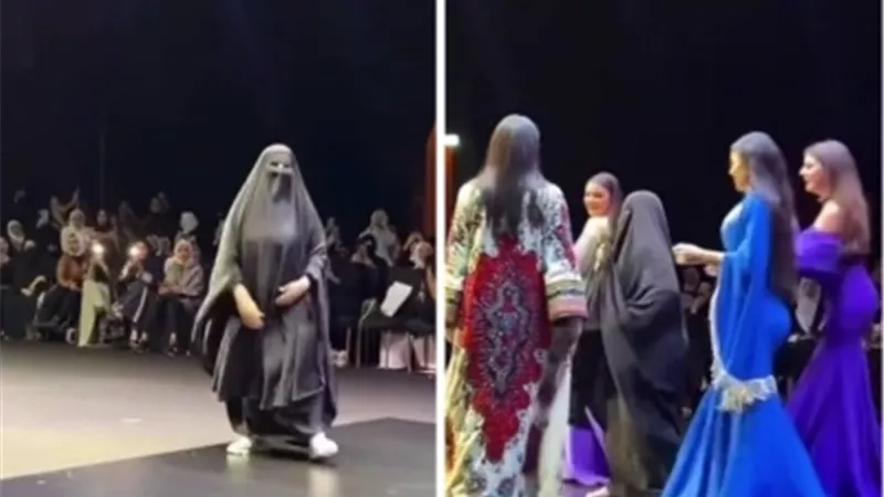 منتقبة تثير الجدل في عرض أزياء بالكويت.. صور وفيديو
