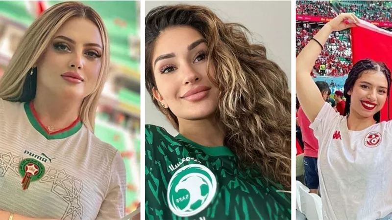 بتيشيرتات منتخباتهن، الفتيات العربيات جذبن الكاميرات بالمونديال