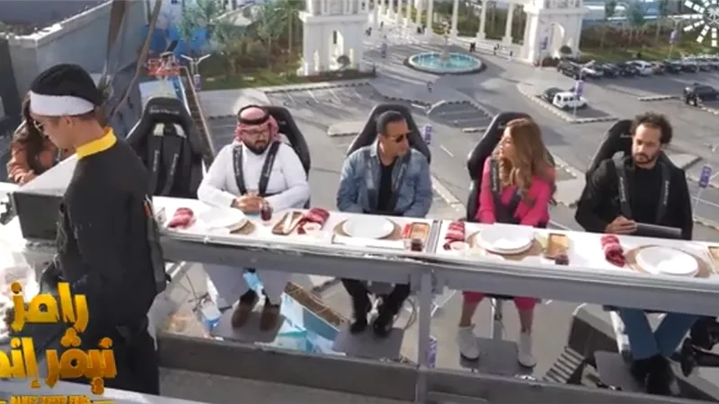  «المطعم الطائر» يفزع أحمد السقا في الحلقة الثانية من «رامز نيفر إند»