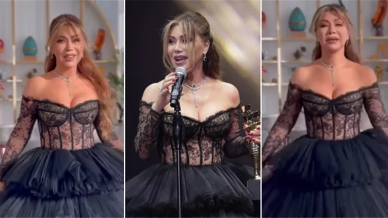 إطلالة خلابة للنجمة نوال الزغبي من حفل «إيمي جالا» بدبي
