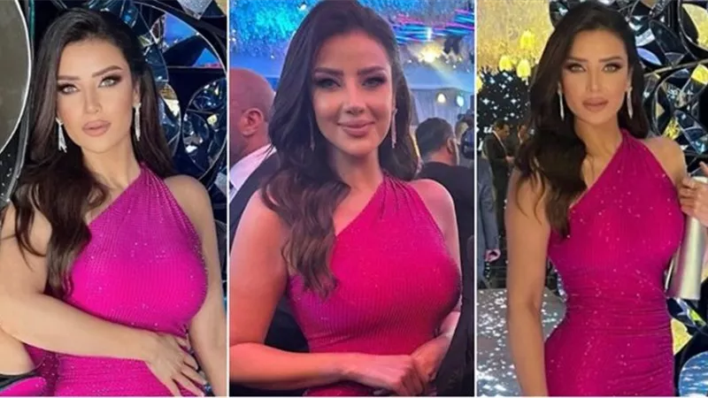 «الفوشيا» سر جمال رضوى الشربيني في حفل زفاف ابنة خالد صلاح
