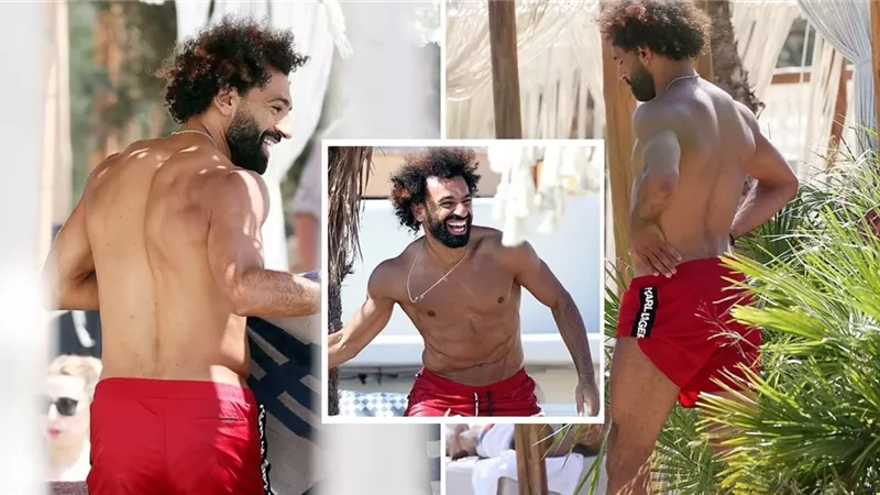 محمد صلاح يستعرض لياقته البدنية على شواطيء اليونان وسط شائعات إنتقاله للدوري السعودي