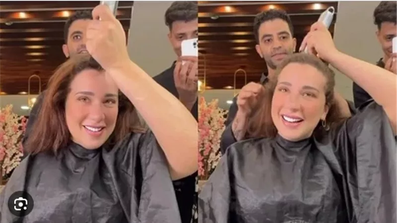 أسما شريف منير توثق لحظة حلق شعرها «ع الزيرو» مثل شيرين (فيديو)