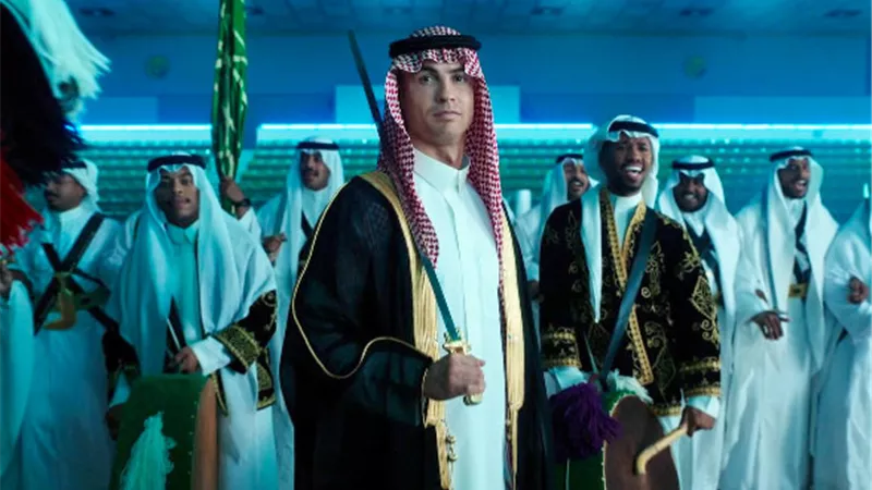 رونالدو يحتفل باليوم الوطني السعودي بالعباءة والسيف (فيديو)