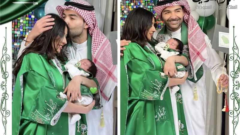 اليوم الوطني السعودي 93.. الكويتية فرح الهادي ترتدي عباءة بعلم المملكة (صور)
