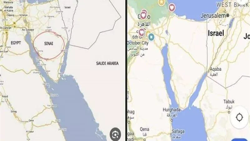 حذف سيناء من خرائط