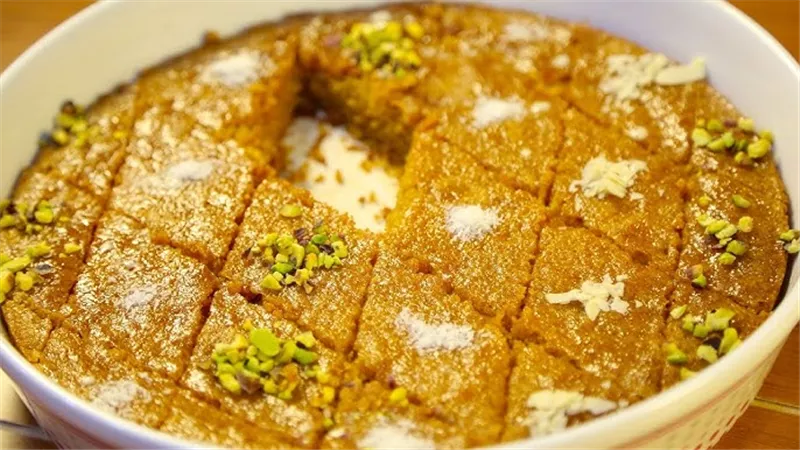 طريقة عمل بسبوسة السينابون بخطوات سهلة 