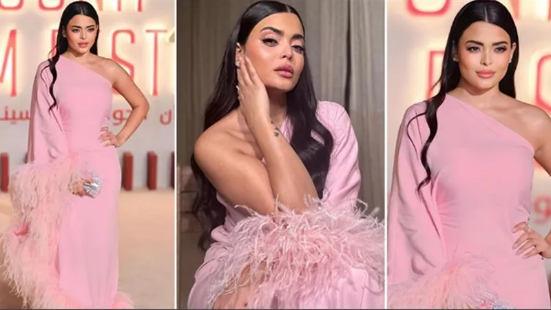 أسماء جلال بفستان مزين بالريش «لن تصدقي سعره» (صور)