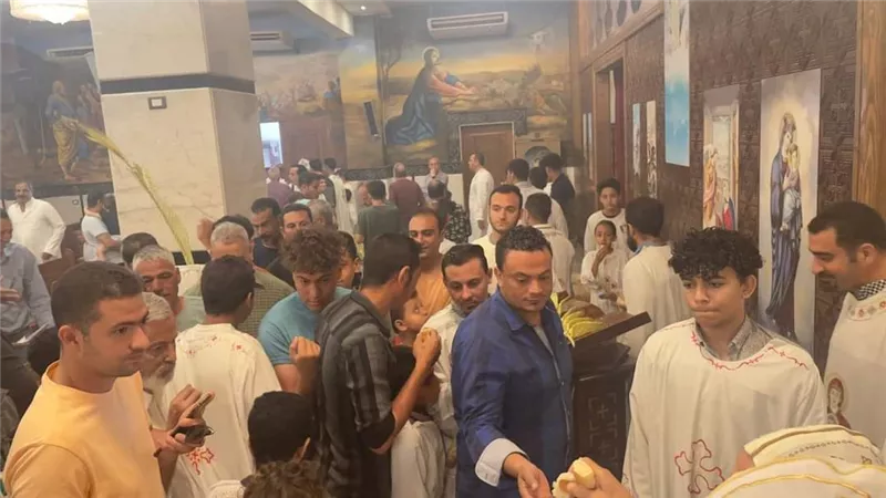 الأنبا «أبوللو» يترأس قداس أحد الشعانين بدهب (صور)